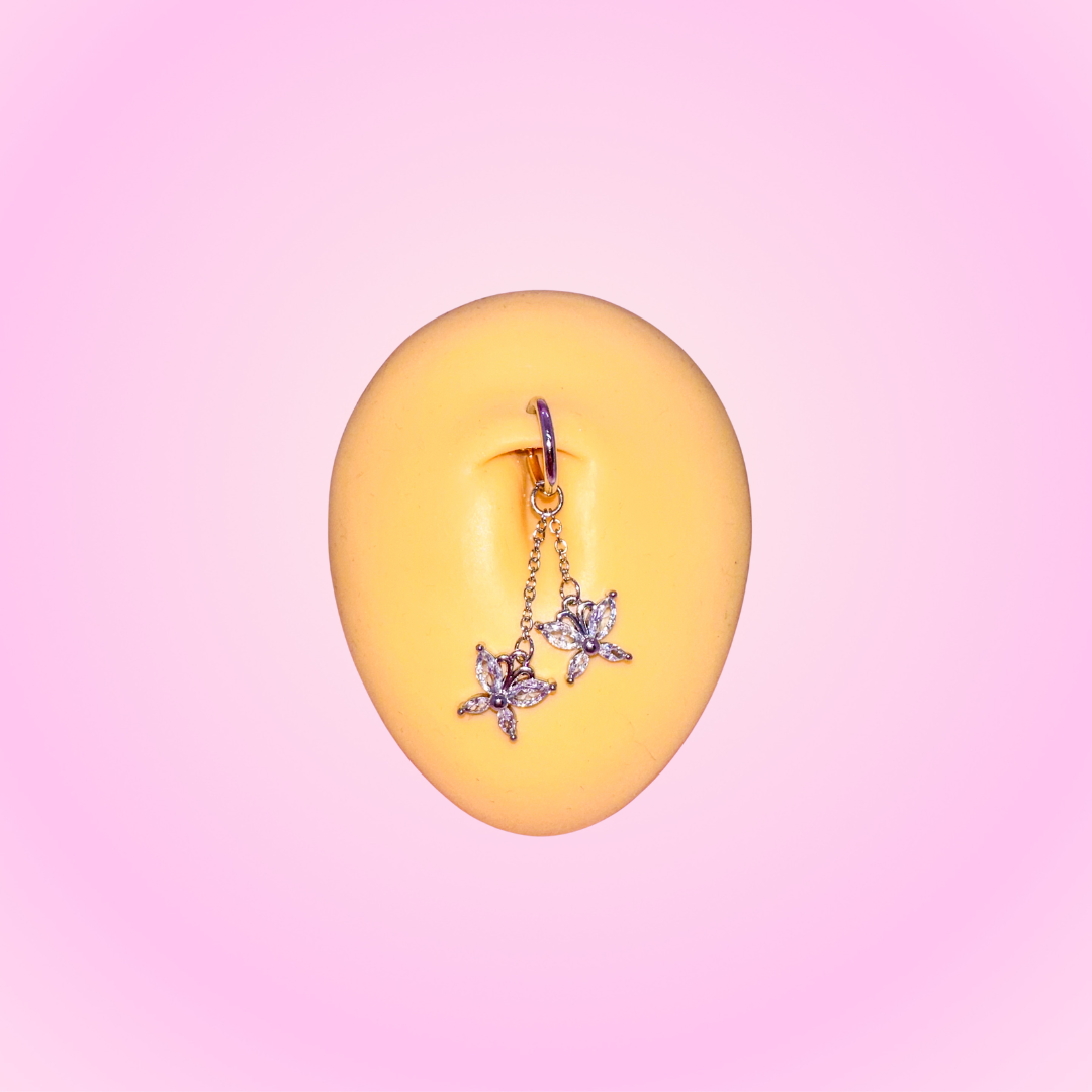 Faux piercing au ventre scintillant