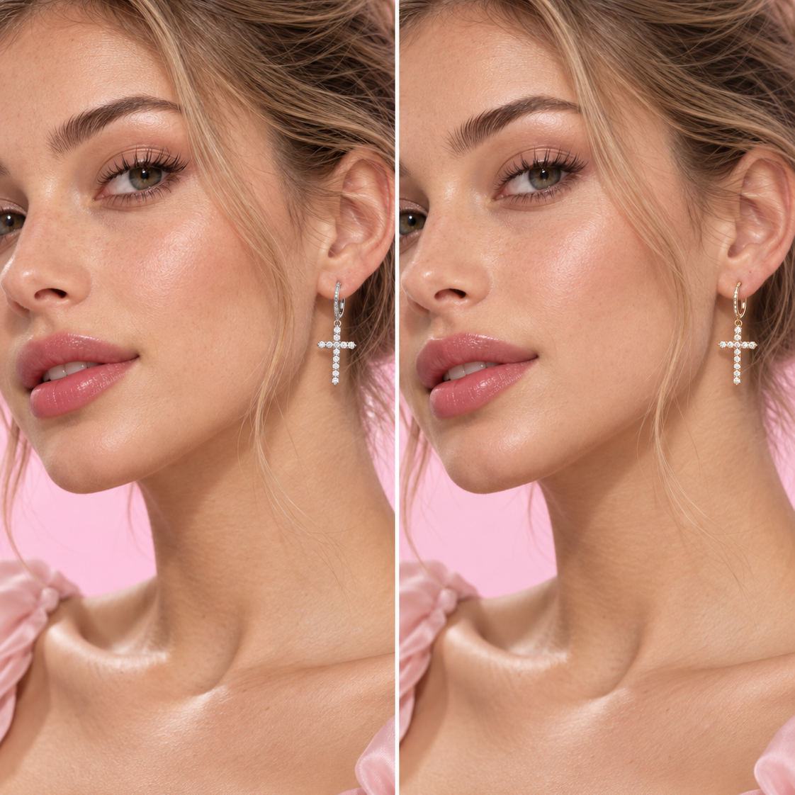 Icy Cross Earrings