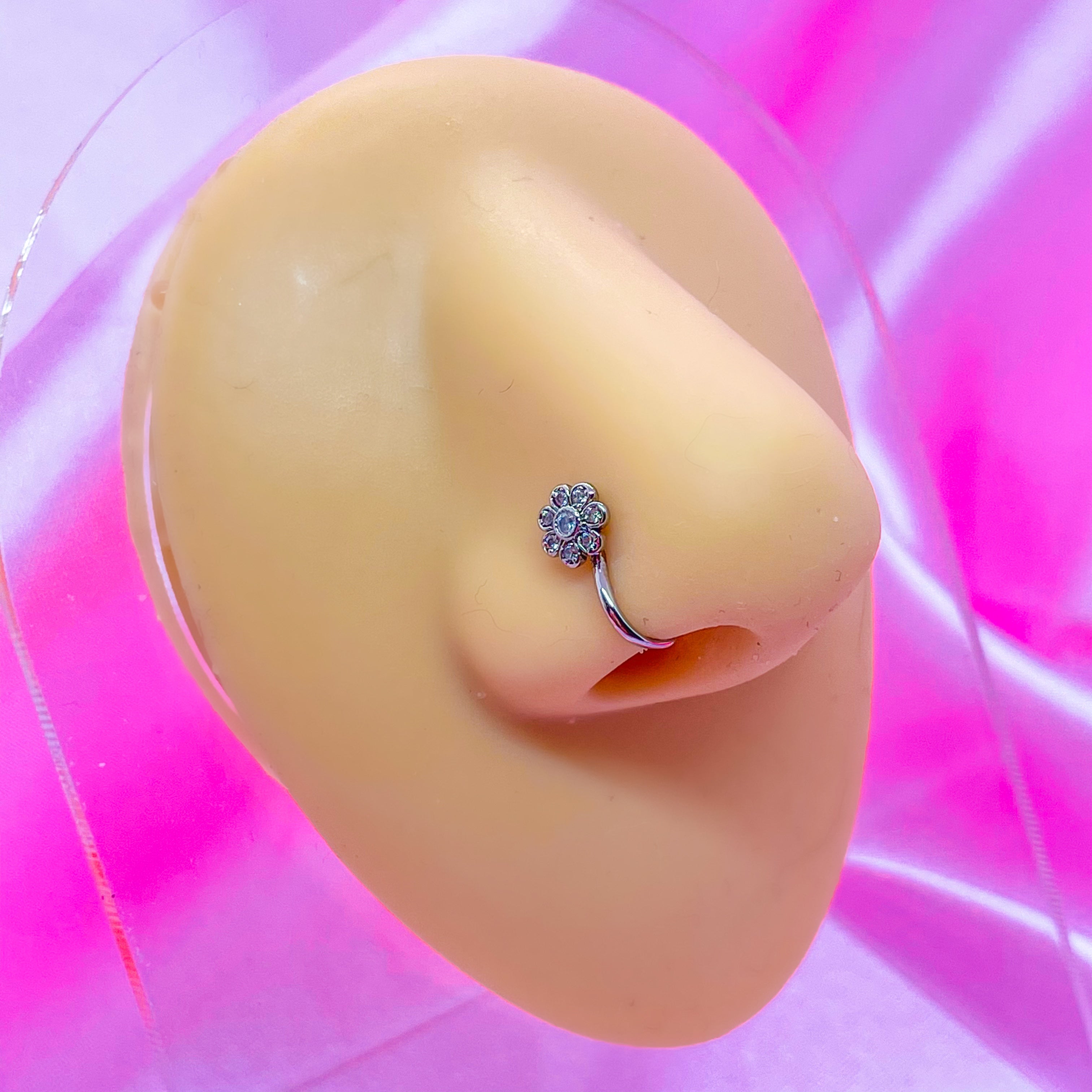 Fake Nose Piercing Flower
