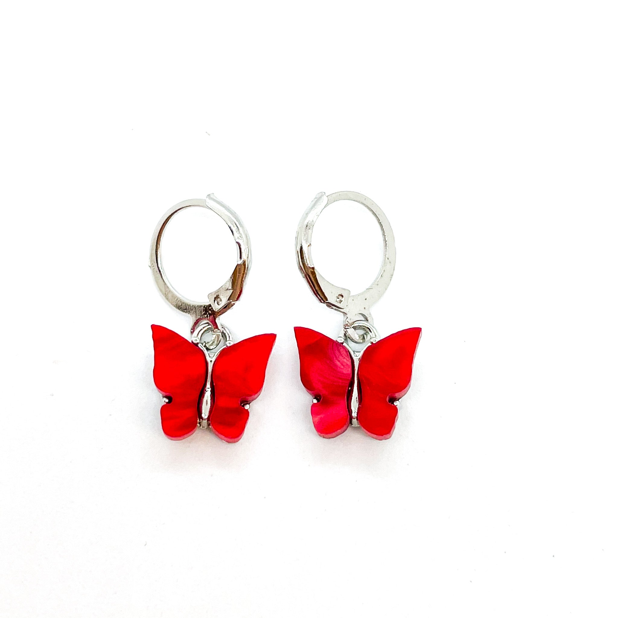 Jelly Butterfly Earrings Silver