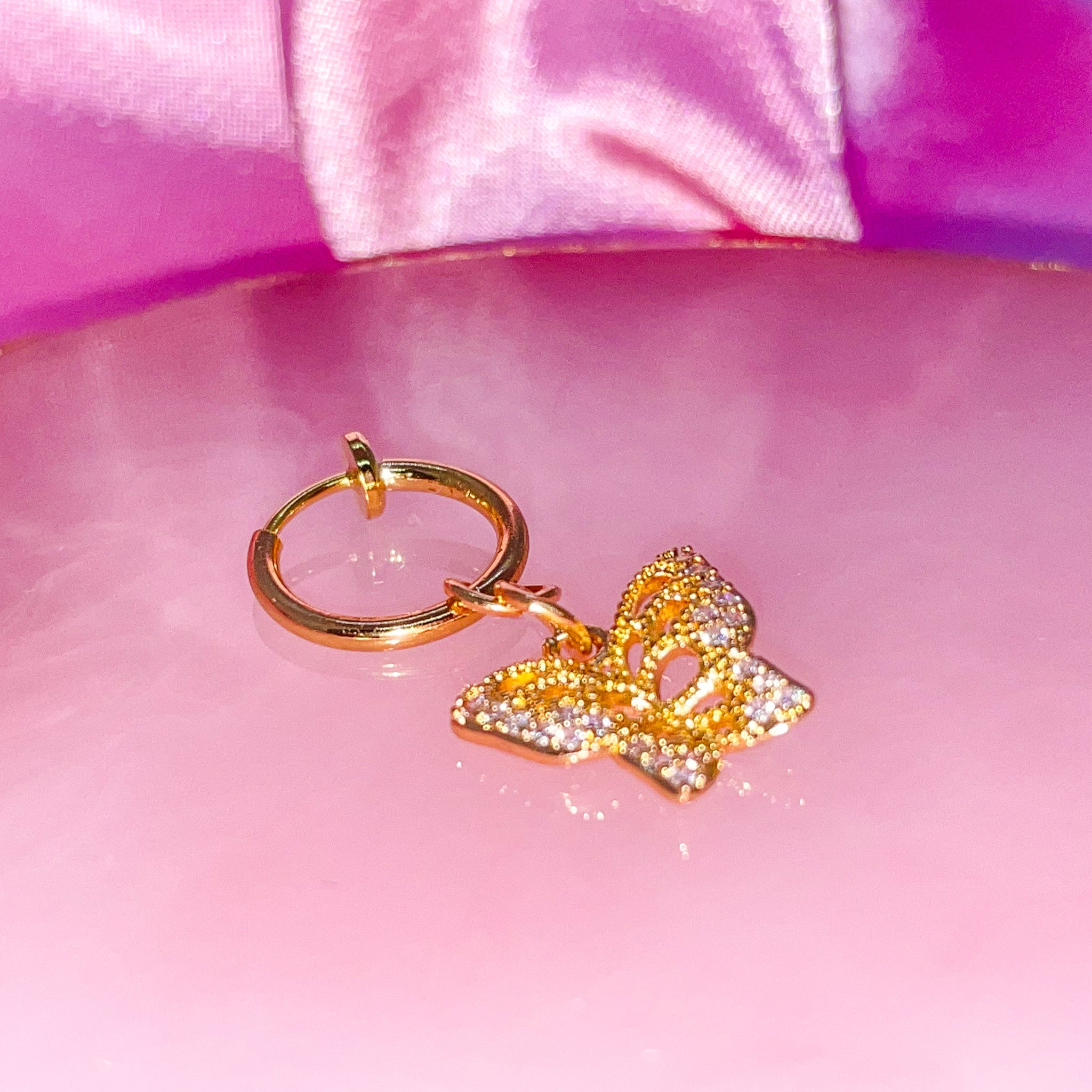 Fake Belly Piercing Icy Butterfly Gold