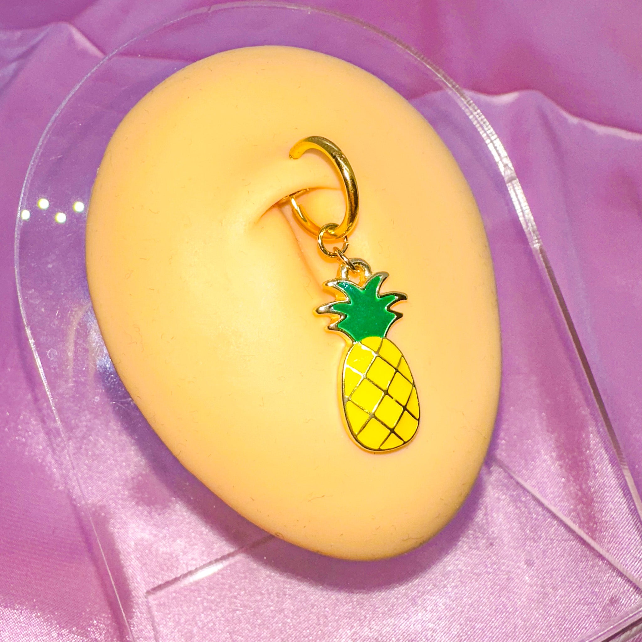 Fake Belly Piercing Pineapple