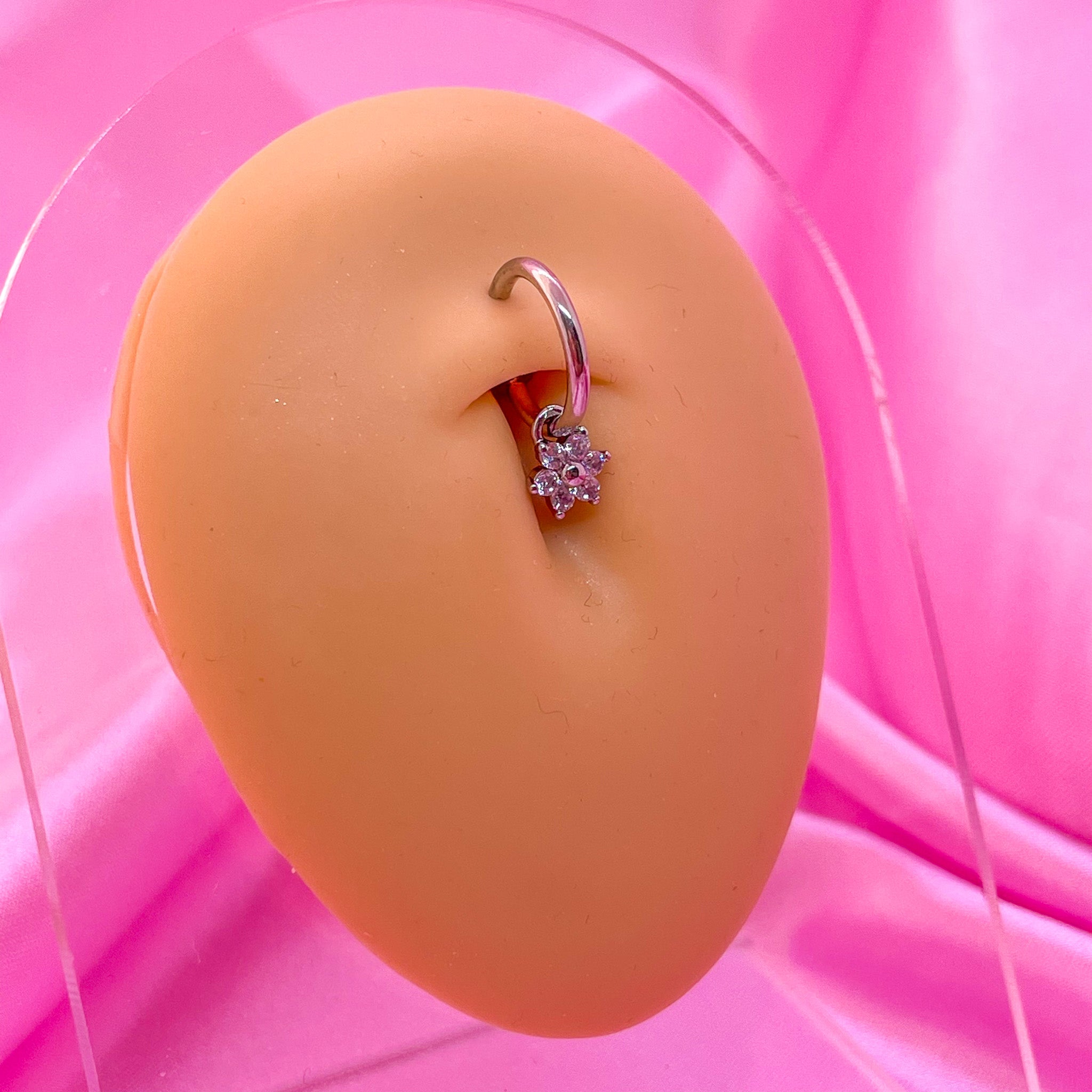 Fake Belly Piercing Flower