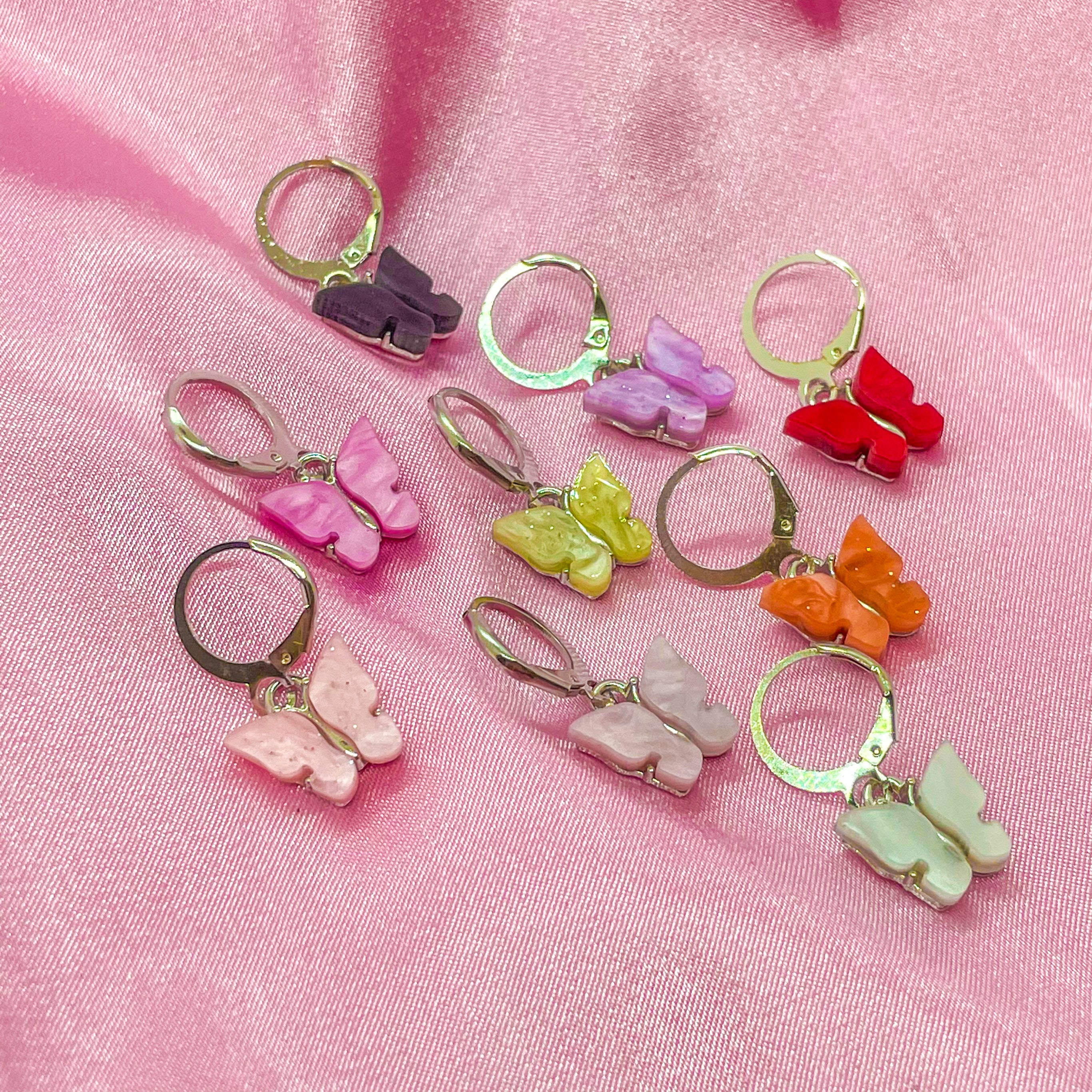 Jelly Butterfly Earrings Silver