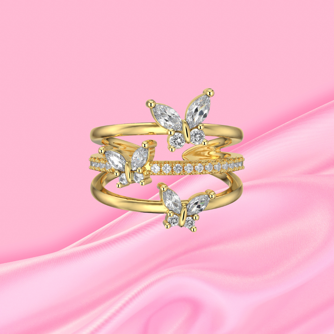 Privé Triple Butterfly Ring