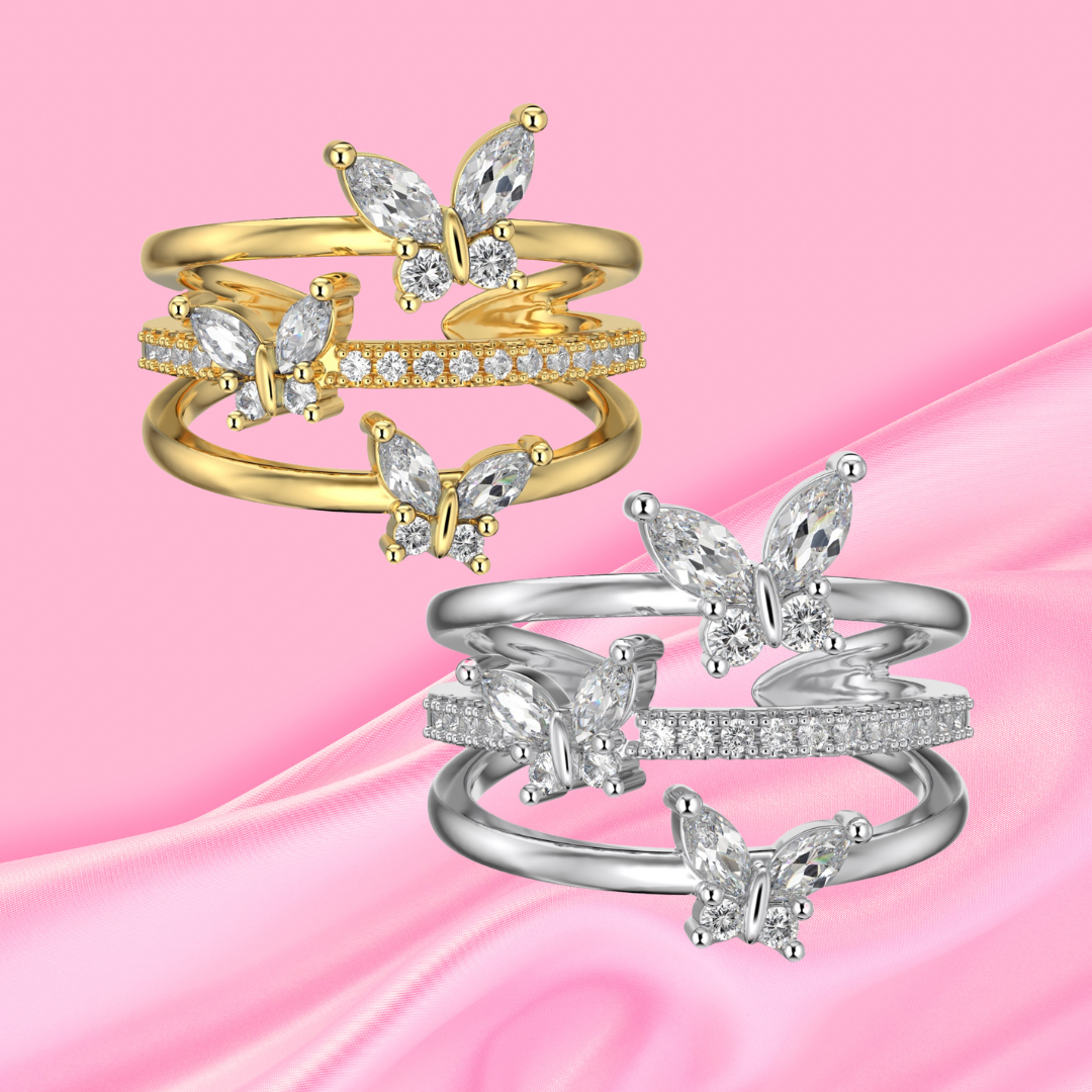 Privé Triple Butterfly Ring