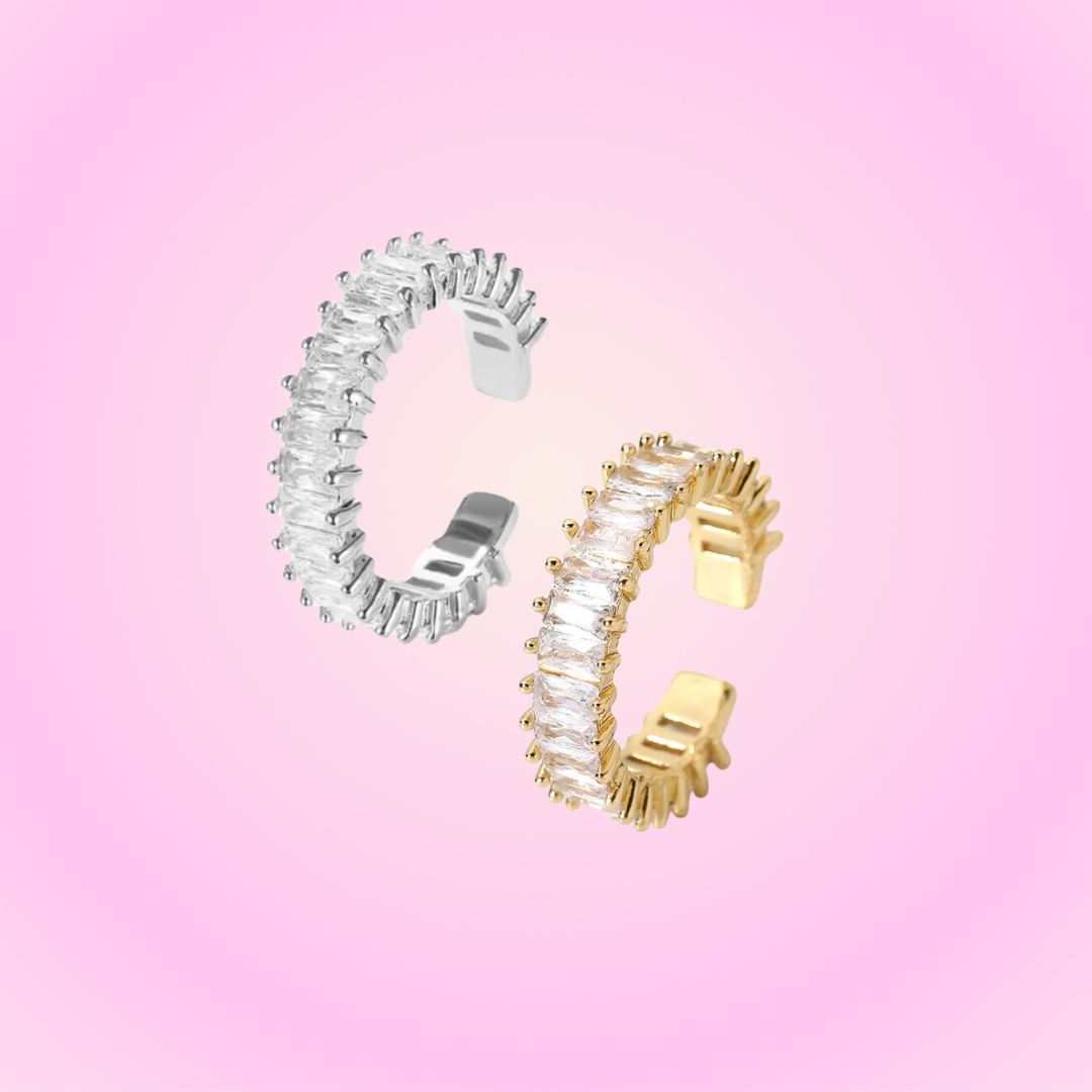 Baguette Iced Out Ring Gold