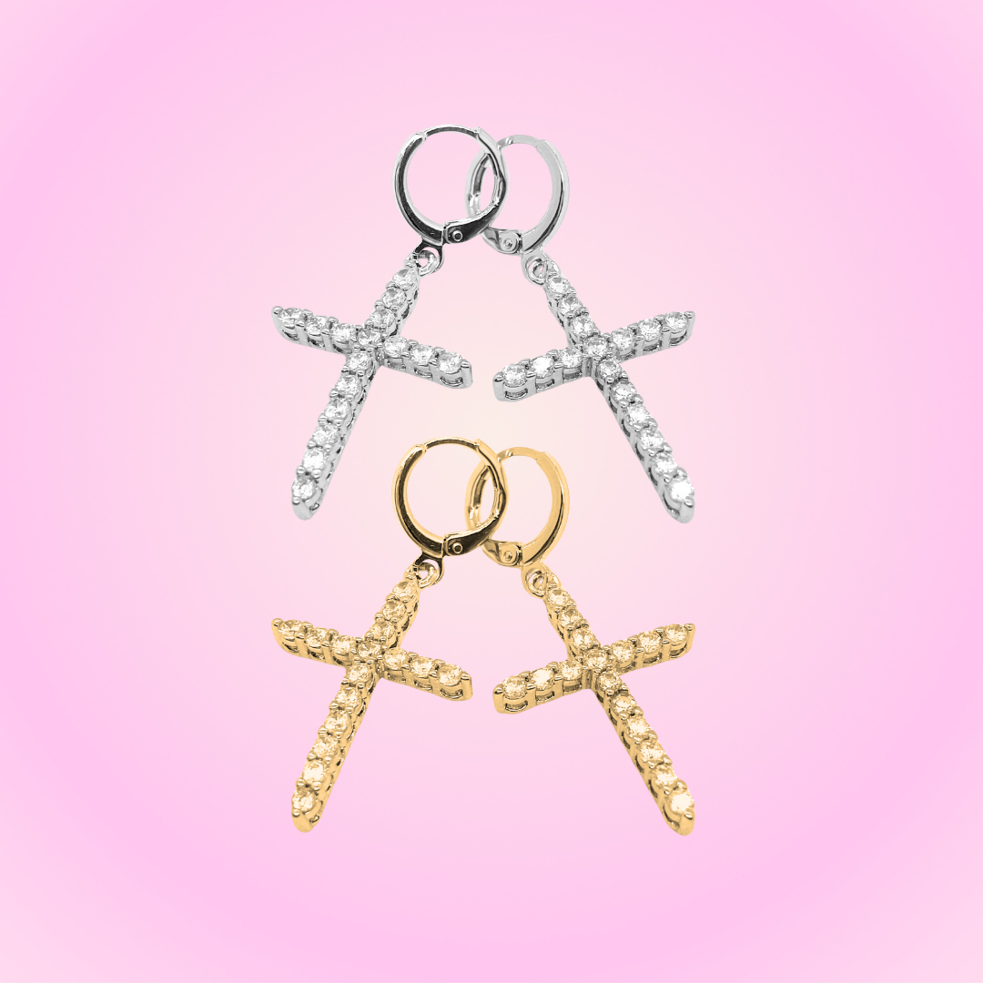 Icy Cross Earrings