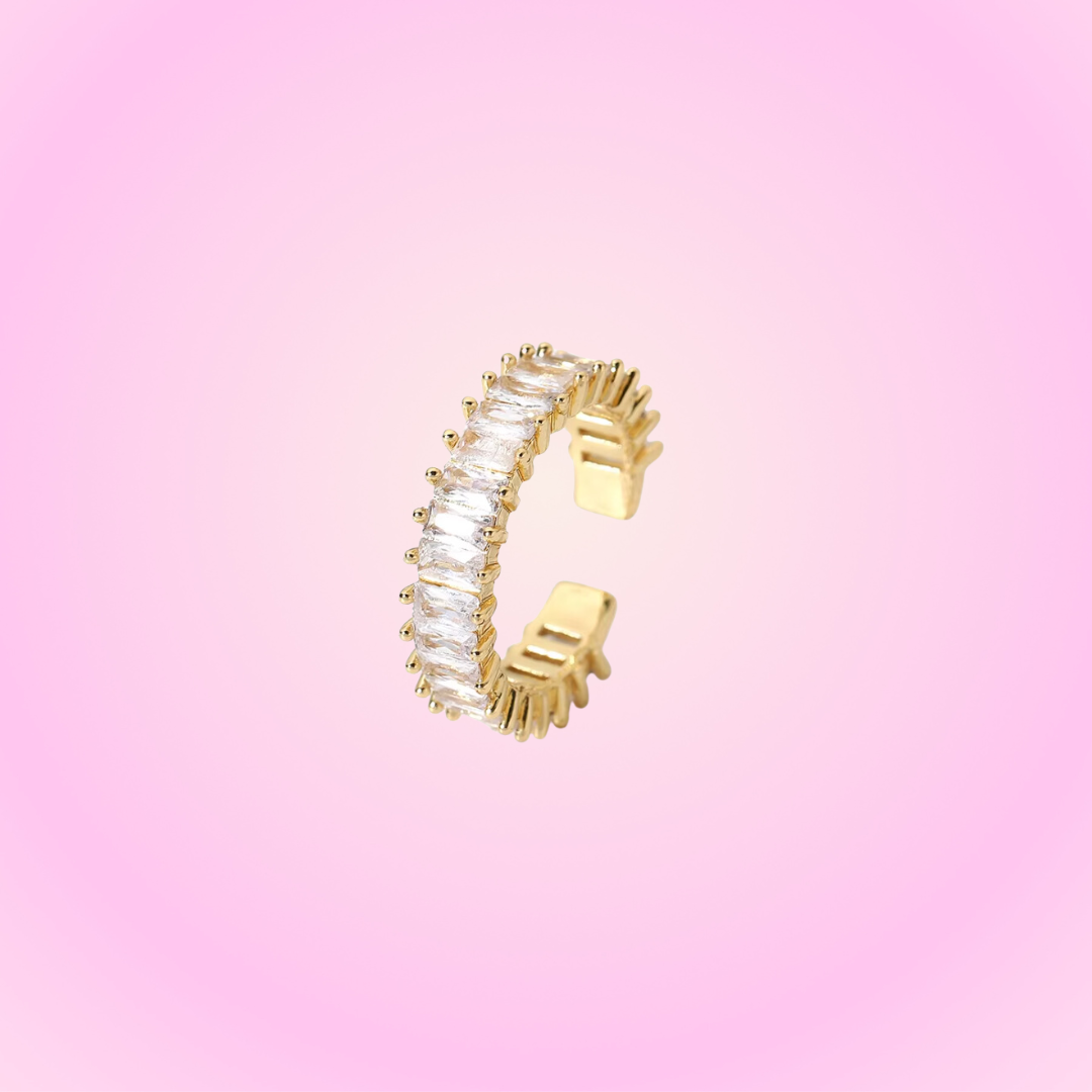 Baguette Iced Out Ring Gold