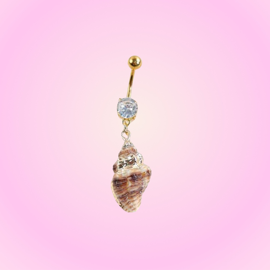 Belly Piercing Golden Shell