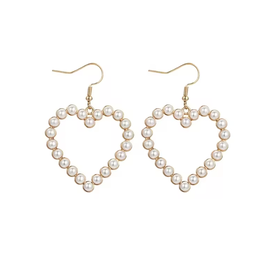 Boucles d'Oreilles Perle Coeur