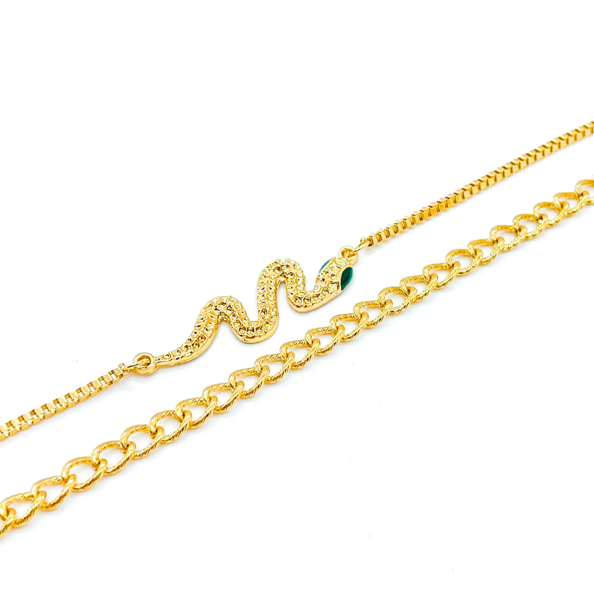 Snake Bracelet Set Gold