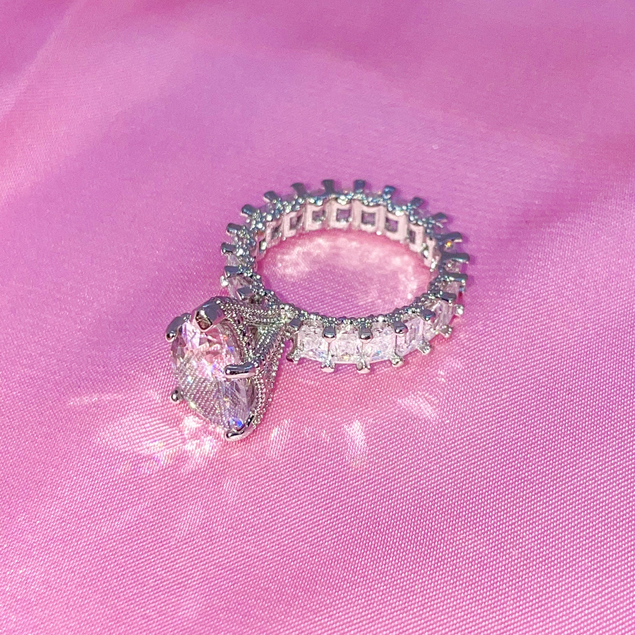 Almond Iced Out Ring