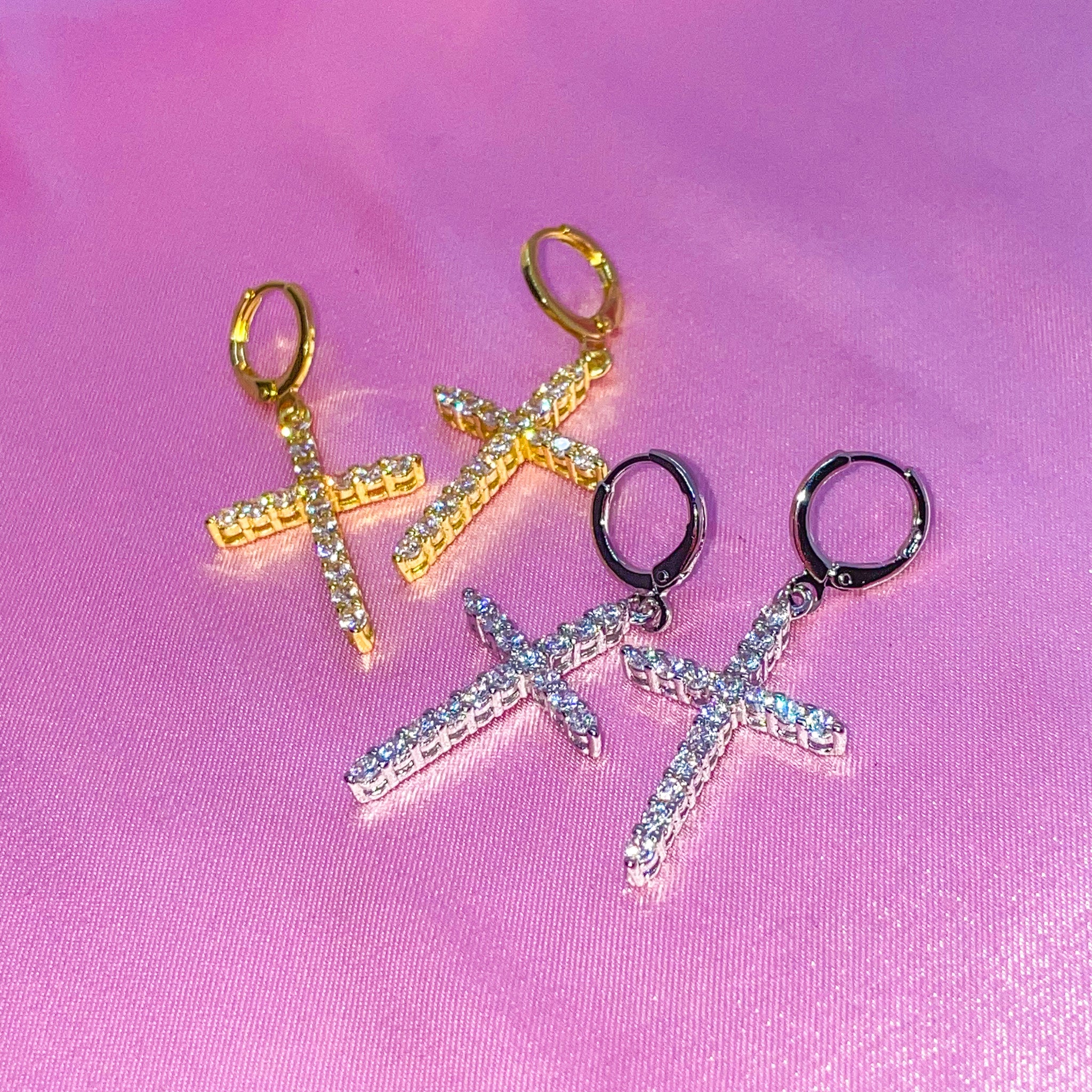 Icy Cross Earrings