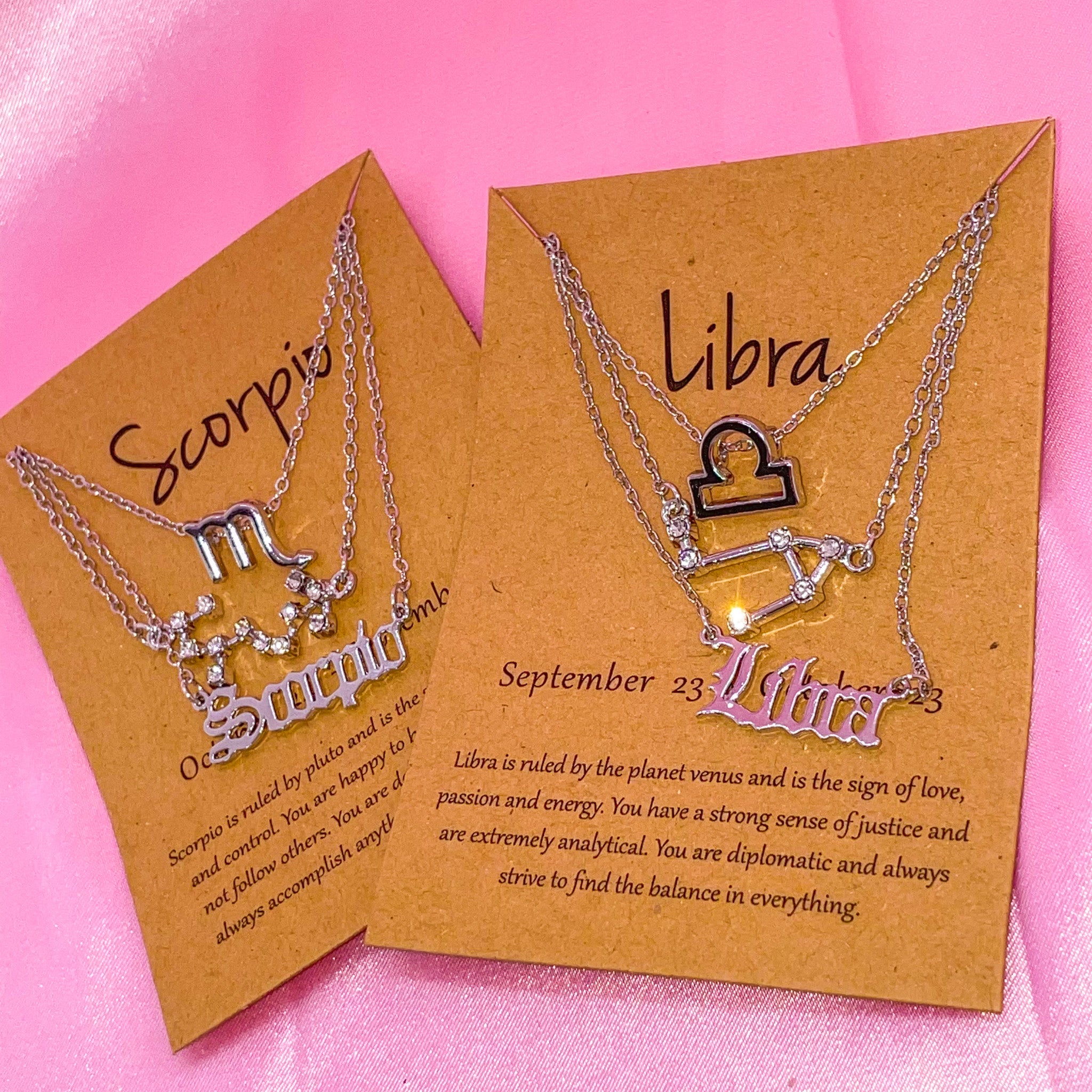 Zodiac Necklace Set Silver